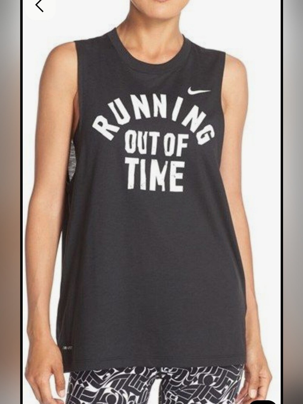 NIKE Dri-Fit Running Out of TIME Muscle Tank Top Tee  ** Medium **  EUC !!!